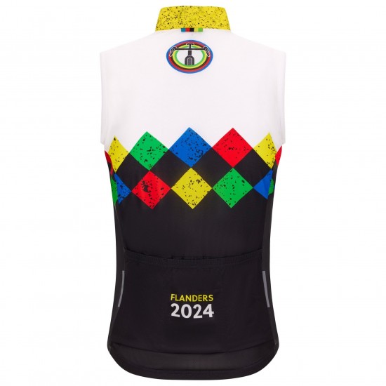 Abbigliamento uomo Santini UCI Gravel World Championship Fiandre Gilet 2024 Abbigliamento uomo Santini UCI Gravel World Championship Fiandre Gilet 2024