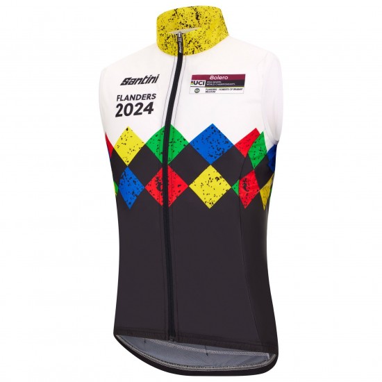 Abbigliamento uomo Santini UCI Gravel World Championship Fiandre Gilet 2024 Abbigliamento uomo Santini UCI Gravel World Championship Fiandre Gilet 2024