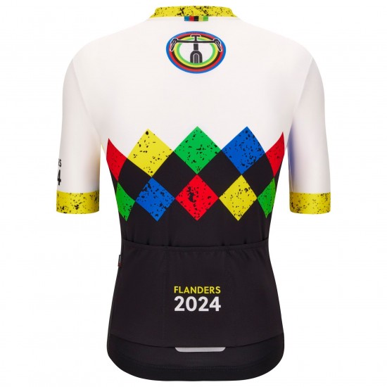 Abbigliamento uomo Santini UCI Gravel World Championship Fiandre 2024 Maglia-Nero Abbigliamento uomo Santini UCI Gravel World Championship Fiandre 2024 Maglia-Nero
