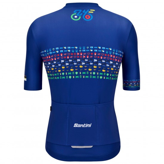 Abbigliamento uomo Zurigo 2024 Maglia Santini UCI Masters World Champion-Blu Abbigliamento uomo Zurigo 2024 Maglia Santini UCI Masters World Champion-Blu