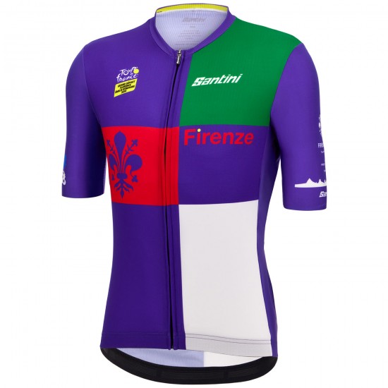 Abbigliamento Uomo Santini Tour de France 2024 Maglia Firenze Abbigliamento Uomo Santini Tour de France 2024 Maglia Firenze
