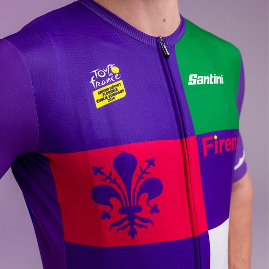 Abbigliamento Uomo Santini Tour de France 2024 Maglia Firenze Abbigliamento Uomo Santini Tour de France 2024 Maglia Firenze
