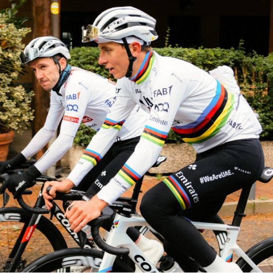 Maglia a maniche lunghe Pissei Team UAE 2024 da uomo-Campione del mondo Maglia a maniche lunghe Pissei Team UAE 2024 da uomo-Campione del mondo