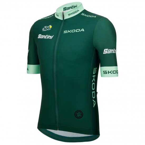 Maglia Santini Green Tour de France 2025 Fan Line da uomo Maglia Santini Green Tour de France 2025 Fan Line da uomo