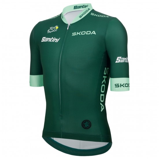 Maglia ufficiale Santini Green Tour de France 2025 da uomo Maglia ufficiale Santini Green Tour de France 2025 da uomo