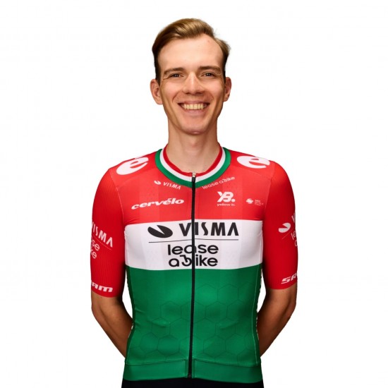 Abbigliamento Uomo Maglia Team Visma Lease a Bike 2025-Campione Ungherese Abbigliamento Uomo Maglia Team Visma Lease a Bike 2025-Campione Ungherese