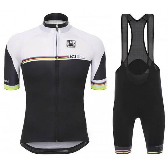 2016 Santini UCI arc en ciel ligne bianco Nuovo abbigliamento Ciclismo Completo Maglia Ciclismo Corta e Salopette 24206-ZH