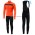 Completo Ciclismo 2019 Casteli Puro 3 Orange thermique Maglia Ciclismo Manica Lunga e Salopette Lunga