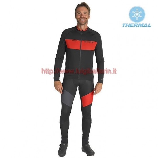 Completo Ciclismo 2019 Scott RC FF nero-rosso thermique Maglia Ciclismo Manica Lunga e Salopette Lunga Completo Ciclismo 2019 Scott RC FF nero-rosso thermique Maglia Ciclismo Manica Lunga e Salopette Lunga