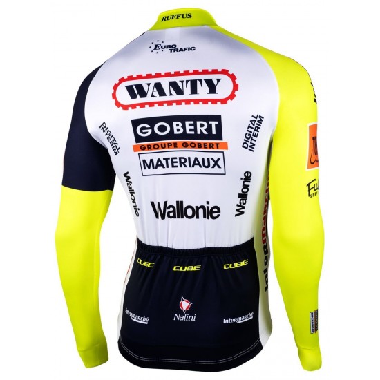 Intermarché-Wanty-Gobert Matériaux 2022 Maglia da ciclismo a maniche lunghe Squadra di ciclismo professionale Intermarché-Wanty-Gobert Matériaux 2022 Maglia da ciclismo a maniche lunghe Squadra di ciclismo professionale