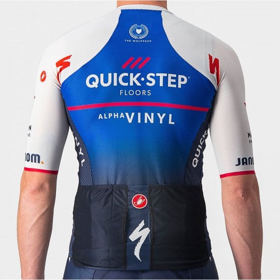 Maglia da ciclismo Quick Step Alpha Vinyl 2022 CLIMBER'S 3.1 manica corta (cerniera lunga) squadra di ciclismo professionale Maglia da ciclismo Quick Step Alpha Vinyl 2022 CLIMBER'S 3.1 manica corta (cerniera lunga) squadra di ciclismo professionale