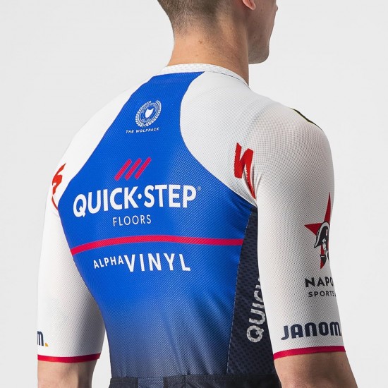 Maglia da ciclismo Quick Step Alpha Vinyl 2022 CLIMBER'S 3.1 manica corta (cerniera lunga) squadra di ciclismo professionale Maglia da ciclismo Quick Step Alpha Vinyl 2022 CLIMBER'S 3.1 manica corta (cerniera lunga) squadra di ciclismo professionale