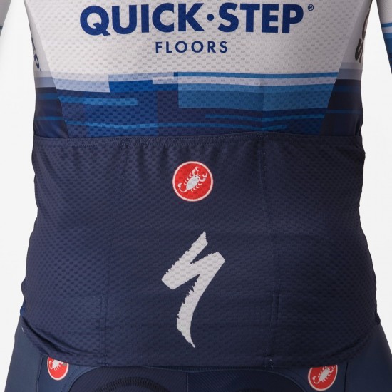 Maglia da ciclismo a manica corta Soudal Quick-Step 2023 Aero Race 6.1 della squadra di ciclisti professionisti Maglia da ciclismo a manica corta Soudal Quick-Step 2023 Aero Race 6.1 della squadra di ciclisti professionisti