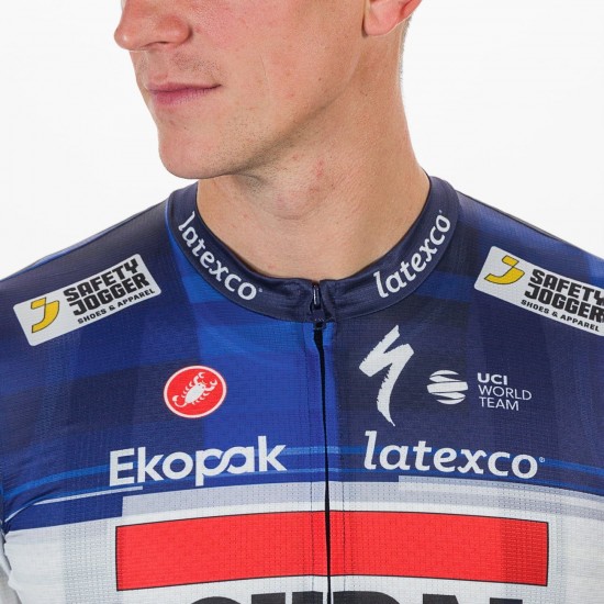 Soudal Quick-Step 2023 Competizione maglia da ciclismo a manica corta squadra di ciclismo professionale Soudal Quick-Step 2023 Competizione maglia da ciclismo a manica corta squadra di ciclismo professionale