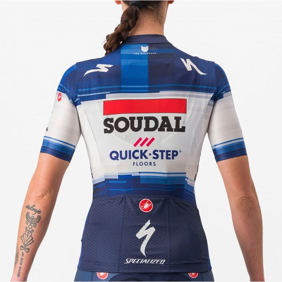 Soudal Quick-Step 2023 Competizione Maglia da ciclismo a maniche corte da donna Squadra di ciclismo professionale Soudal Quick-Step 2023 Competizione Maglia da ciclismo a maniche corte da donna Squadra di ciclismo professionale