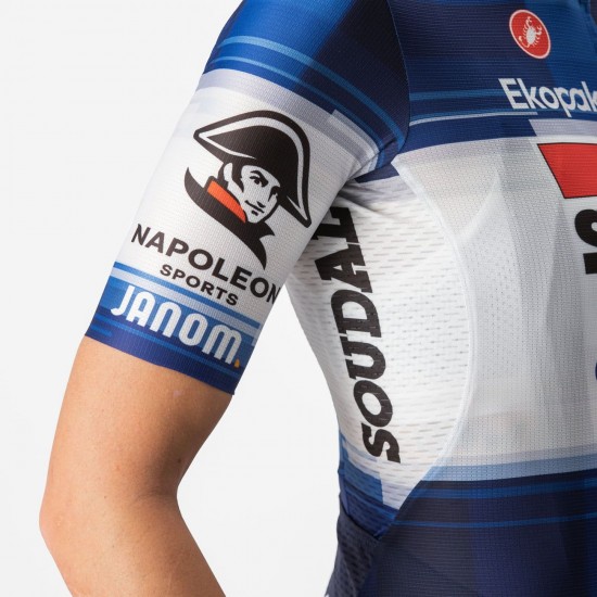 Soudal Quick-Step 2023 Competizione Maglia da ciclismo a maniche corte da donna Squadra di ciclismo professionale Soudal Quick-Step 2023 Competizione Maglia da ciclismo a maniche corte da donna Squadra di ciclismo professionale
