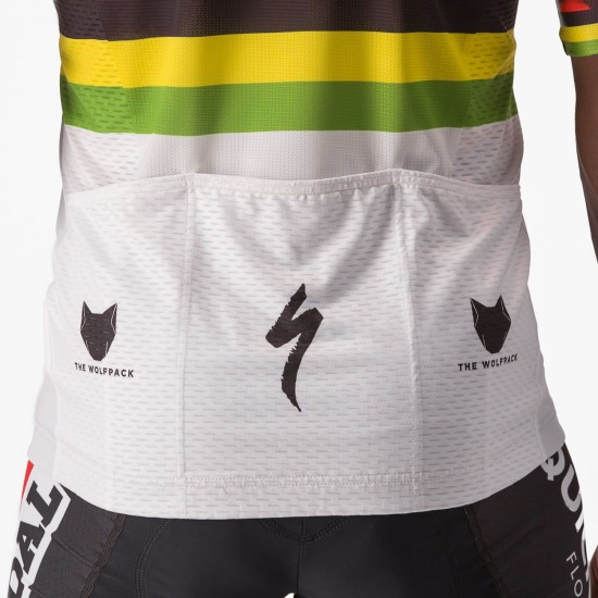 Soudal Quick-Step World Champion Rainbow Jersey 2023 Competizione Maglia da ciclismo a maniche corte Squadra di ciclismo professionale Soudal Quick-Step World Champion Rainbow Jersey 2023 Competizione Maglia da ciclismo a maniche corte Squadra di ciclismo professionale