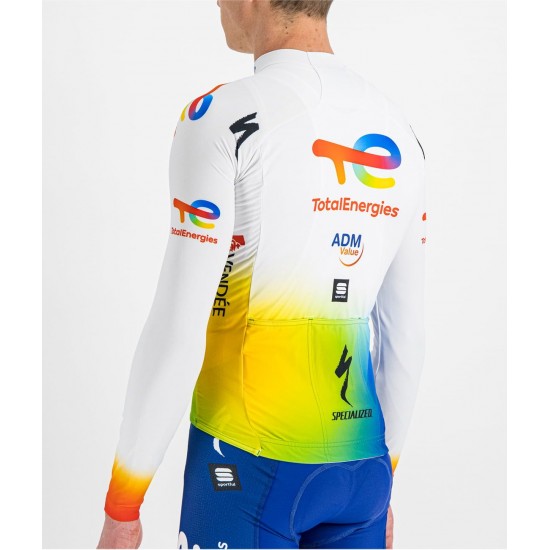 Maglia da ciclismo Team TotalEnergies 2022 squadra di ciclisti professionisti a maniche lunghe Maglia da ciclismo Team TotalEnergies 2022 squadra di ciclisti professionisti a maniche lunghe